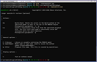 Command Line Tools: The MONSID executive is the SCV processor for MONSID Engine and creates playback files for the Toolkit. The MONSID cli is the model build checker and provides post-analysis utilities.